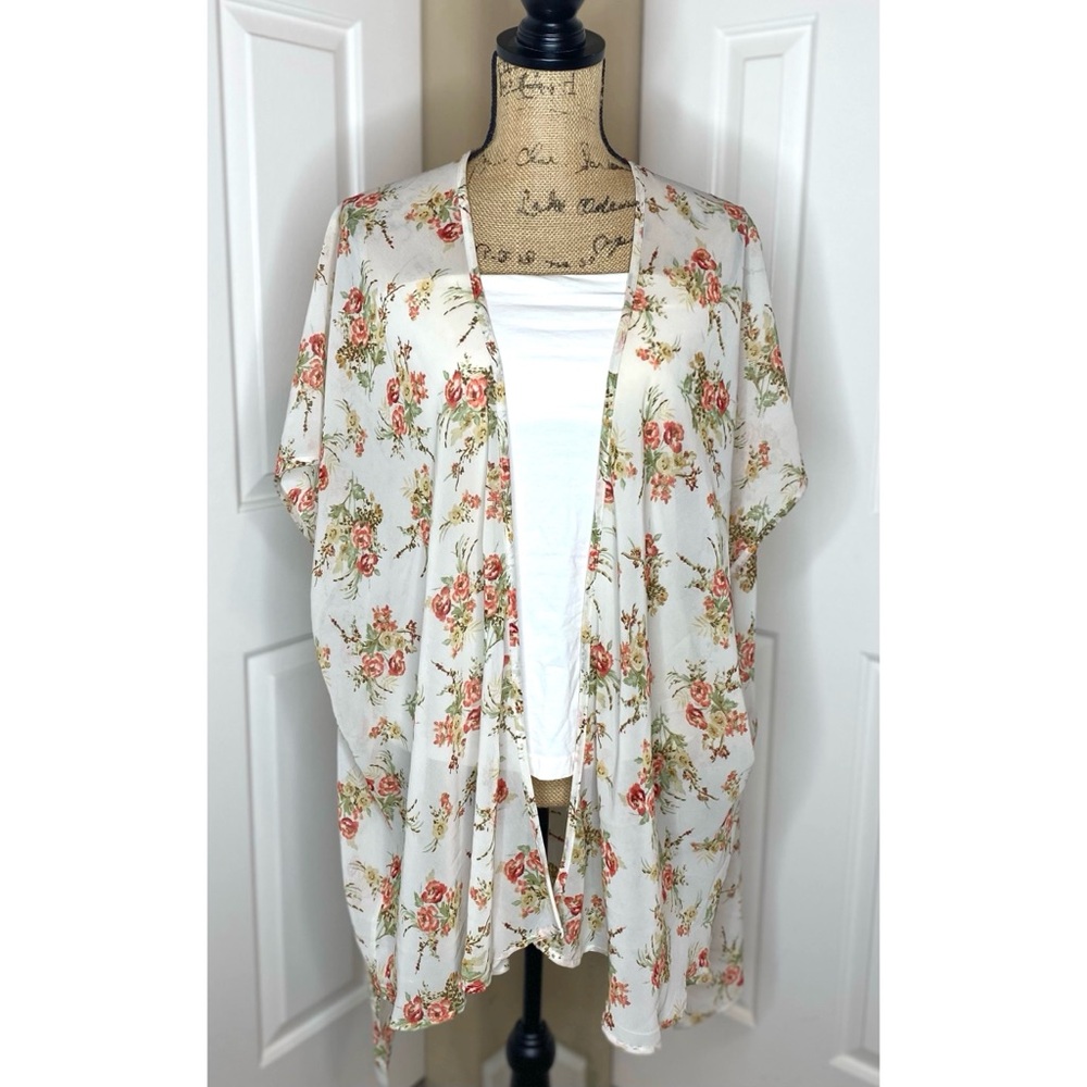 POETRY-‎ Cream Floral Kimono Cardigan size OS